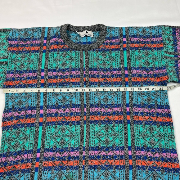 Vtg Robert Bruce Mens Grandpa Sweater Sz Large 80s Bright Alpine USA B6 - Picture 6 of 7